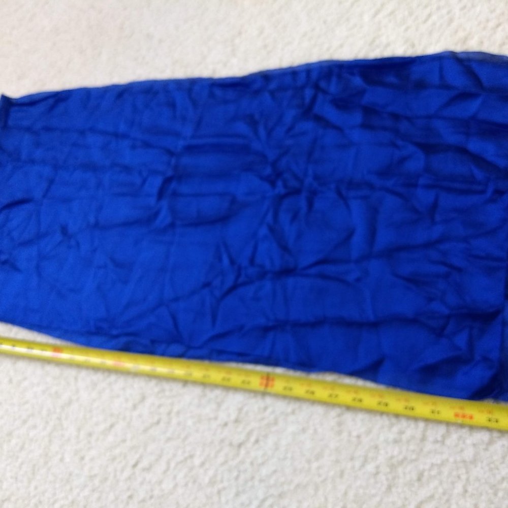 vintage y2k NWOT royal blue silk long scarf wrap - Picture 4 of 6